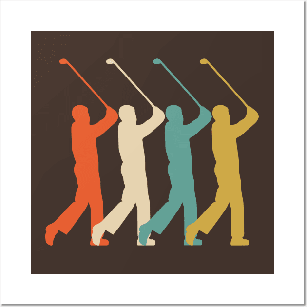 Retro Vintage Golf Golfer tshirt Wall Art by Anfrato